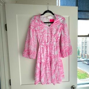 Lily dress NWT adorable pink and white embroidery